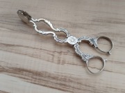 POSREBRZANE SZCZYPCE DO KOSTEK CUKRU MONOGRAM SZWECJA