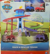 PSI PATROL BAZA WIEŻĄ I TOREM + 2 POJAZDY Z PIESKAMI POŚCIG I RATUNEK