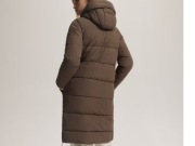 kurtka zimowa DIVERSE Morlena płaszcz XL długa brąz kaptur ocieplana zamek