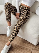 Damskie sportowe legginsy do jogi i fitness - centki prążek M