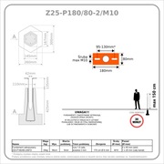 Fundament zakopywany (Stopa żelbetowa) Footing Z25-P180/80/2/M10