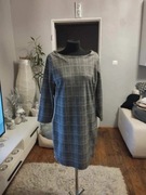 Sukienka w kratkę z lampasem z boku,Top Secret