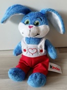Ferrero Kinder Niebieski zajączek królik maskotka z serduszkiem 33cm
