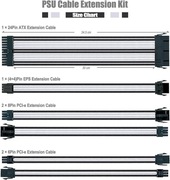 Zestaw kabli PC ABNO1, długość 30 cm, 24-pin, 8-pi