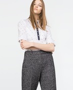 ZARA koszula biała popelinowa print kotwice   r. S M