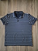 Koszulka polo Hugo Boss roz. M niebieski/stalowy/biały paski ORYGINAŁ