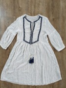 Biała sukienka BOHO muślinowa HAFT Dunnes Stores 36/38, S/M