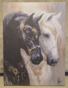 Obraz jeździecki KOŃ ARABSKI. Mustang. Prezent dla hodowcy koni.