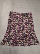 Nowa kolorowa lniana spódnica w kwiatki kwiaty Isle 20 48 4XL