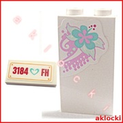 LEGO Friends 87544pb014 PANEL Kwiatki 3184 +3069bpb275 PŁYTKA 1x2 '3184 FH'