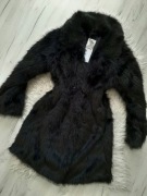 Piękne czarne viralowe futro futerko XS 34