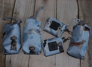 Zestaw saszetka na smaczki i woreczki # psy na błękicie