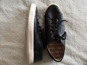 Czarne eleganckie buty trampki Duffy 38 skóra skaj