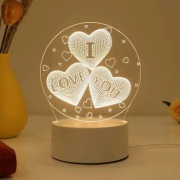 LAMPKA NOCNA 3D, SERDUSZKO I LOVE YOU PREZENT