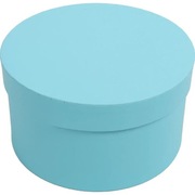 Pudełko kartonowe okrągłe ozdobne na prezenty, jasnoniebieskie, 17 x 10 cm