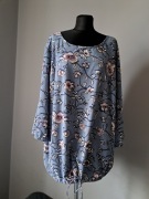 Zizzi Piękna niebieska bluzka w kwiaty tunika L 50/52 5XL/6XL