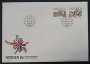 Szwecja FDC 1395-1396 Norden 1986 – Miasta siostrzane