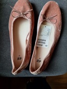 Balerinki różowe aksamitne z kokardka 37 H&M