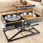 Miska dla Psów z Metalowym Uchwytami Wysokość Regulowana 22-44 cm