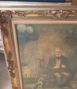 Obraz holenderski na płótnie w pięknej zdobionej ramie RYBAK XXw.