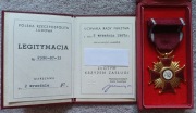 Medal prl Złoty krzyż zasługi etui legitymacja nadanie 1987r