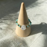 Pierścionek Harmonii na Żyłce z Kamieni Naturalnych – Agat i Amazonit