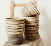 Stare piękne gliniane doniczki z Podlasia vintage 10 szt