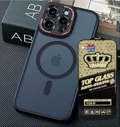 Etui i szkło Iphone 15 Pro, MagSafe, matowe, JUESHITU, ranty, ochr aparatu