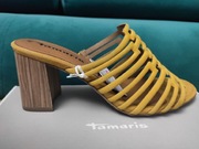 Klapki na obcasie 40 Tamaris skóra sandały na lato 