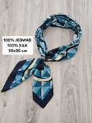 Elegancka chusta jedwabna 90x90 cm 100% JEDWAB 