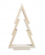 CHOINKA DREWNIANA RĘKODZIEŁO OZDOBA STROIK ŚWIECZNIK BAZA