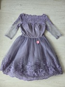 Chi chi london Geri XL 14 sukienka wesele sylwester księżniczka fioletowa