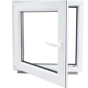 Okno PCV 50x50 2-Szybowe Uchylno R- Rozwierne Lewe Gospodarcze Białe Nowe