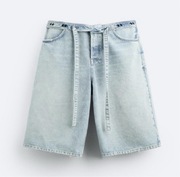 Krótkie spodenki jeansowe szorty bermudy o kroju baggy fit Zara x TwoJeys