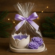 Ręcznie robione świeczki w gipsowych osłonkach – elegancki zestaw