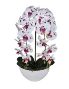 Sztuczny Storczyk gumowy w Doniczce Dwa Pędy Orchidea Dekoracja Prezent