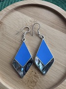 Orientalne kolczyki srebrne z Meksyku rękodzieło artystyczne 