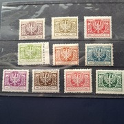 Fi 172-181** czyste duży orzeł na tarczy barokowej papier m