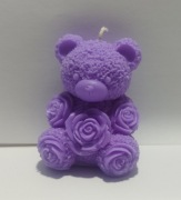 ŚWIECZKA OZDOBNA W KSZTAŁCIE MISIA  - fioletowa