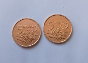 5 groszy mennicze z 1990 i 1991 roku