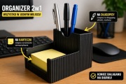 Organizer na biurko 2w1 | długopisy + karteczki | minimalistyczny