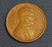 USA 1 cent Lincoln Head 1945 rok 