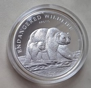 Srebrna moneta 5 dolarów z Cook Islands - niedźwiedzie