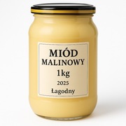 Miód Malinowy 1 kg | Zbiór 2025 | Aksamitny Aromatyczny Prosto z Pasieki