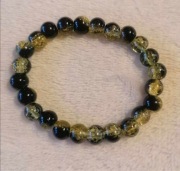 Czarno-żółta bransoletka crackle