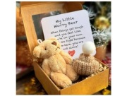 MY LITTLE WORRY  BEAR MAŁY MIŚ RĘCZNIE ROBIONY MINIATUROWE Z CZAPKĄ 