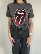 Szara koszulka z cekinowym logo The Rolling Stones rozm. XS/S
