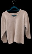 Beżowy sweter M 38 z jedwab i wełna jagnięca