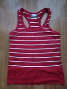 T-shirt bokserka czerwona w białe paski marki Cubus rozmiar 164