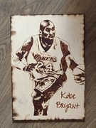 Kobe Bryant wypalone w drewnie własnoręcznie pirografia